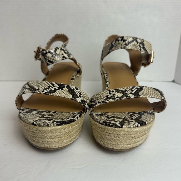 Lane Bryant Espadrille Snakeskin Wedges Strappy Sandals Womens Size 11 W​ide - Picture 3 of 13
